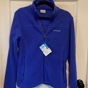 Ladies Columbia Full Zip Fleece Jacket with Zipper Pocket on Sleeve Size Medium